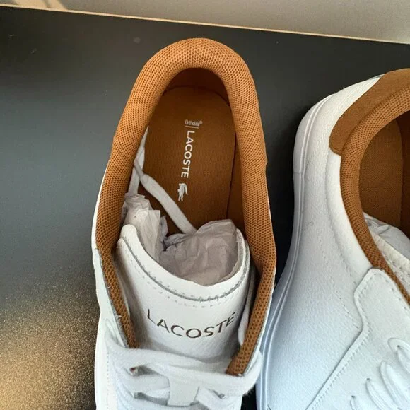 Lacoste White and Tan Sneaker - Picture 4 of 6
